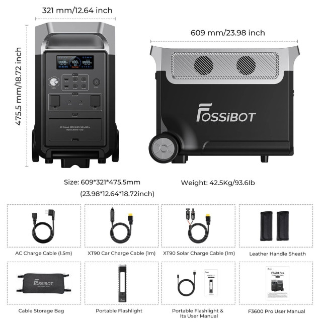 Зарядна станція FOSSiBOT F3600PRO (3840 Вт·год / 3600 Вт) Зарядна станція FOSSiBOT F3600PRO (3840 Вт·год / 3600 Вт)
