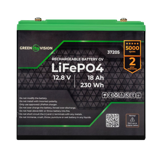 Акумулятор GV LiFePО4 12V (12,8V) - 18 Ah (230Wh) Акумулятор GV LiFePО4 12V (12,8V) - 18 Ah (230Wh)