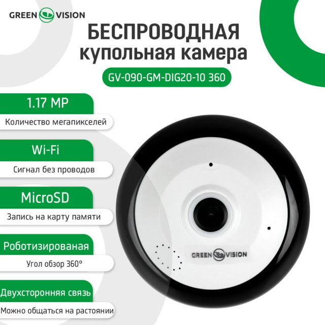 Беспроводная купольная камера GV-090-GM-DIG20-10 360
