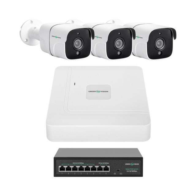 Комплект видеонаблюдения на 3 камеры GV-IP-K-W86/03 5MP Комплект видеонаблюдения на 3 камеры GV-IP-K-W86/03 5MP