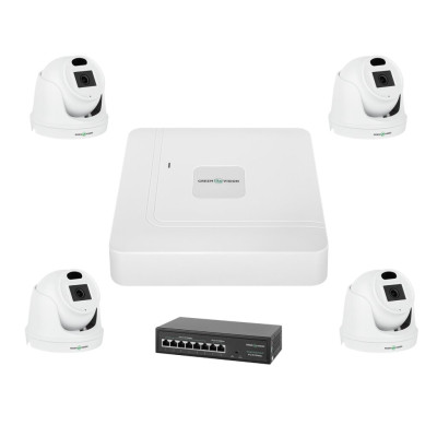 Комплект видеонаблюдения на 4 IP камеры 3MP для улицы GreenVision GV-IP-K-W70/04 Комплект видеонаблюдения на 4 IP камеры 3MP для улицы GreenVision GV-IP-K-W70/04