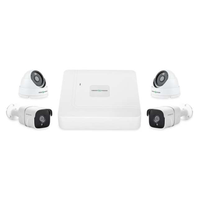 Комплект видеонаблюдения на 4 камеры 5MP для улицы GreenVision GV-K-W66/4 (Lite)