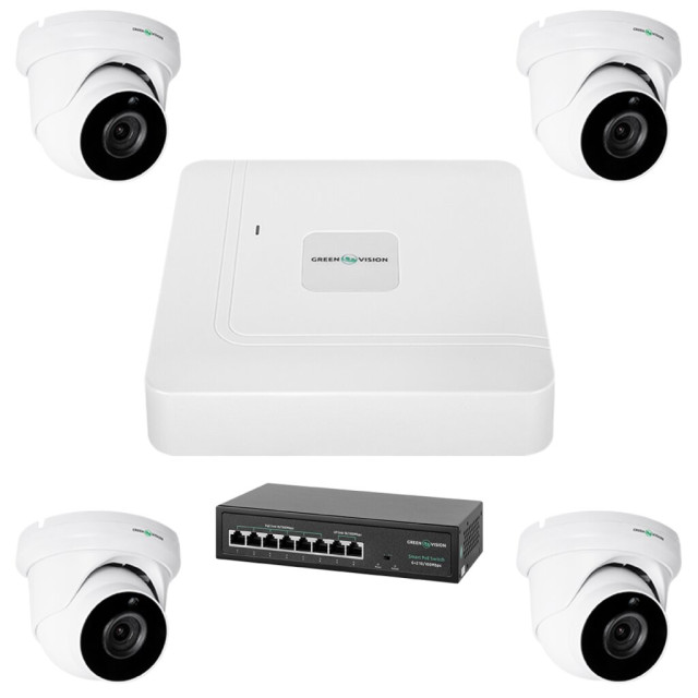 Комплект видеонаблюдения на 4 камеры GV-IP-K-W74/04 5MP Комплект видеонаблюдения на 4 камеры GV-IP-K-W74/04 5MP
