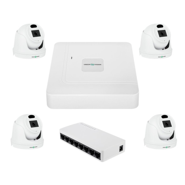 Комплект відеоспостереження на 4 камери GV-IP-K-W96/4 3MP Комплект відеоспостереження на 4 камери GV-IP-K-W96/4 3MP