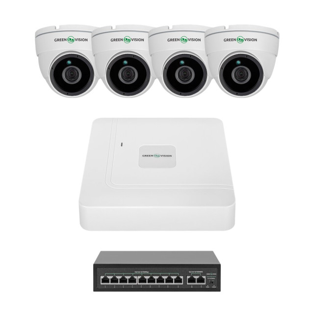 Комплект видеонаблюдения на 4 камеры GV-IP-K-W98/4 4MP Комплект видеонаблюдения на 4 камеры GV-IP-K-W98/4 4MP