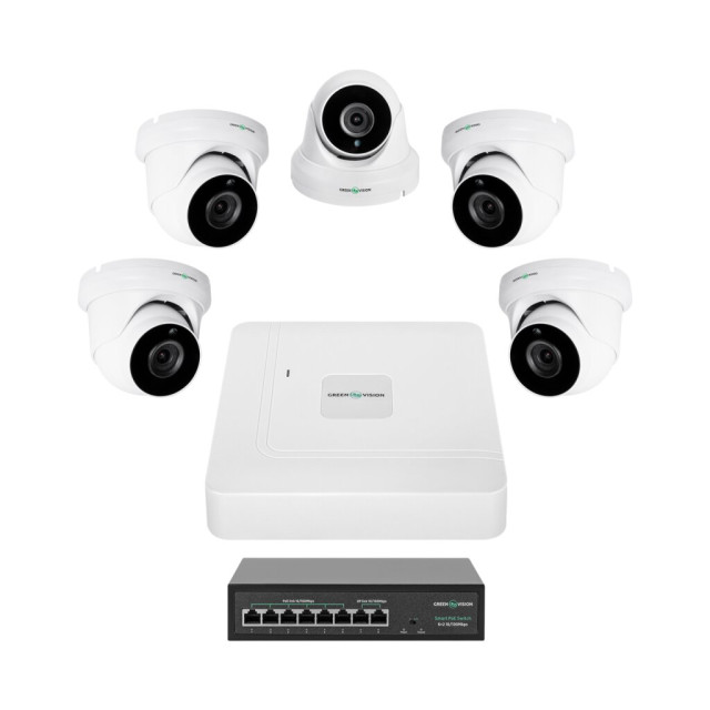 Комплект відеоспостереження на 5 камер GV-IP-K-W82/05 5MP Комплект відеоспостереження на 5 камер GV-IP-K-W82/05 5MP