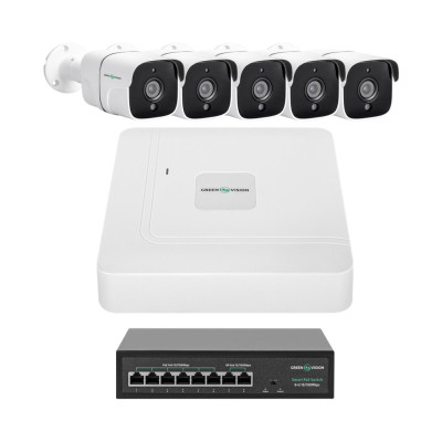 Комплект видеонаблюдения на 5 камер GV-IP-K-W87/05 5MP Комплект видеонаблюдения на 5 камер GV-IP-K-W87/05 5MP