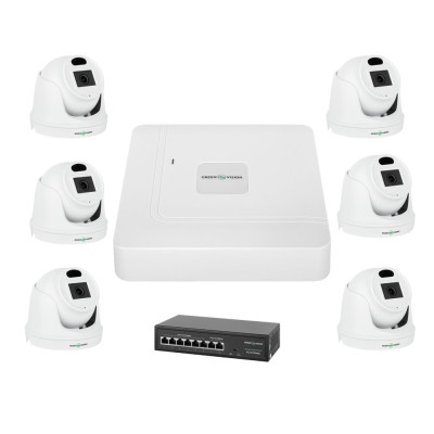 Комплект видеонаблюдения на 6 IP камеры 3MP для улицы GreenVision GV-IP-K-W71/06 Комплект видеонаблюдения на 6 IP камеры 3MP для улицы GreenVision GV-IP-K-W71/06