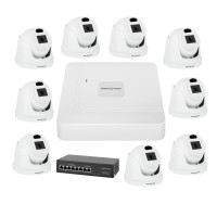 Комплект видеонаблюдения на 9 IP камеры 3MP для улицы GreenVision GV-IP-K-W72/09 Комплект видеонаблюдения на 9 IP камеры 3MP для улицы GreenVision GV-IP-K-W72/09