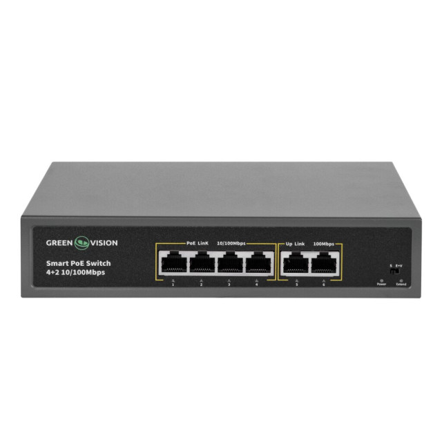 Коммутатор сетевой POE GV-006-D-04+2P Коммутатор сетевой POE GV-006-D-04+2P