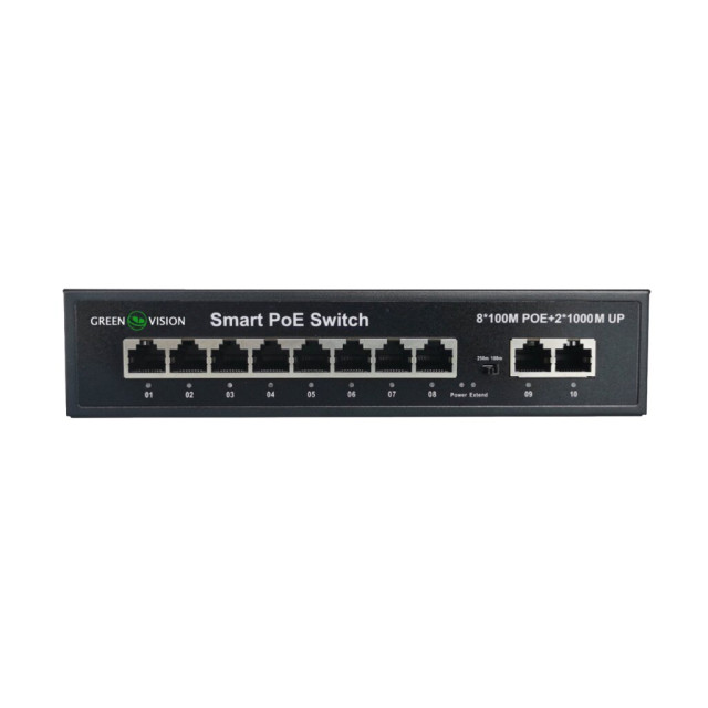 Коммутатор сетевой POE GV-008-D-08+2PG Коммутатор сетевой POE GV-008-D-08+2PG