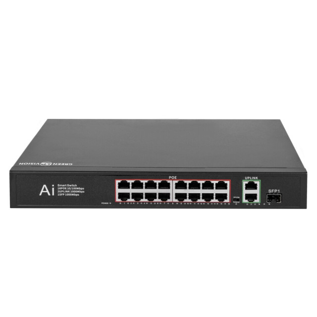 Коммутатор сетевой POE GV-010-D-16+2 PG+1 SFP