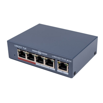Коммутатор сетевой POE GV-017-AI-4+1P Коммутатор сетевой POE GV-017-AI-4+1P