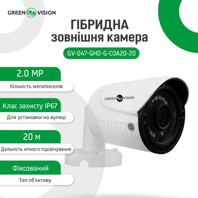 Гибридная наружная камера GV-047-GHD-G-COA20-20 1080Р