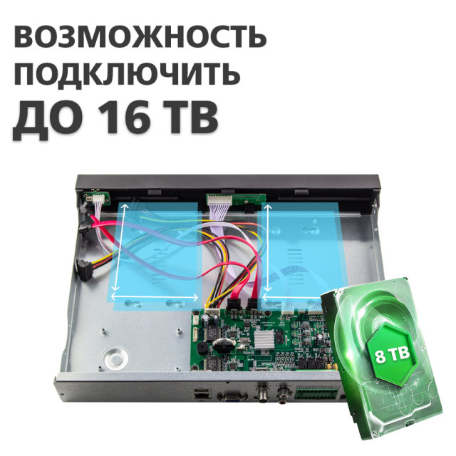 IP відеореєстратор 24-канальний 8MP NVR GreenVision GV-N-G008/24 IP відеореєстратор 24-канальний 8MP NVR GreenVision GV-N-G008/24