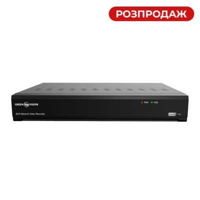 IP видеорегистратор 8-канальный 12MP NVR GreenVision GV-N-I016/08 IP видеорегистратор 8-канальный 12MP NVR GreenVision GV-N-I016/08