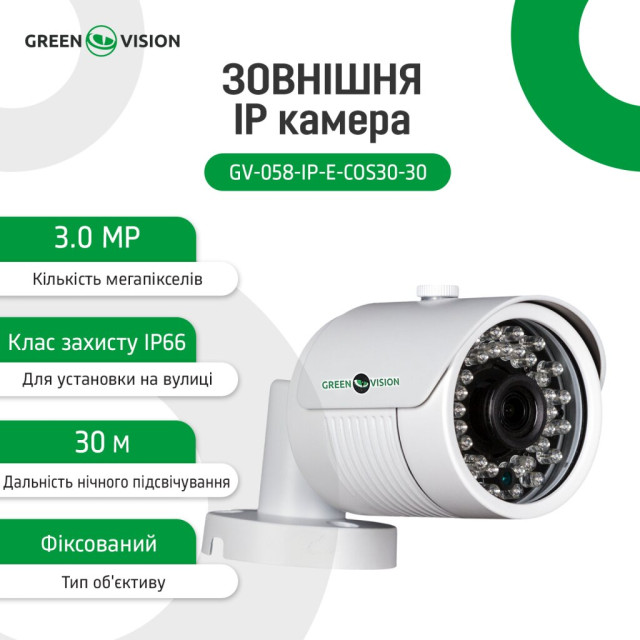 Камера видеонаблюдения уличная IP камера GV-058-IP-E-COS30-30 Камера видеонаблюдения уличная IP камера GV-058-IP-E-COS30-30