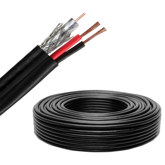 Коаксиальный кабель RG58+2C 100М Коаксиальный кабель RG58+2C 100М