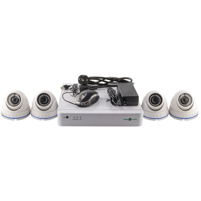 Комплект відеоспостереження на 4 IP камери 2MP для вулиці GreenVision GV-IP-K-S30/04 Комплект відеоспостереження на 4 IP камери 2MP для вулиці GreenVision GV-IP-K-S30/04