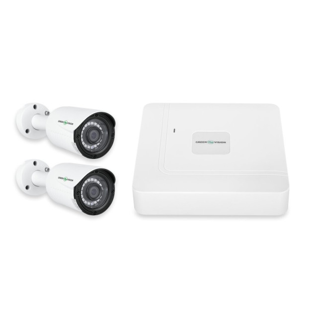 Комплект відеоспостереження вуличний на 2 циліндричні камери 2MP GV-K-W62/02 (Lite)