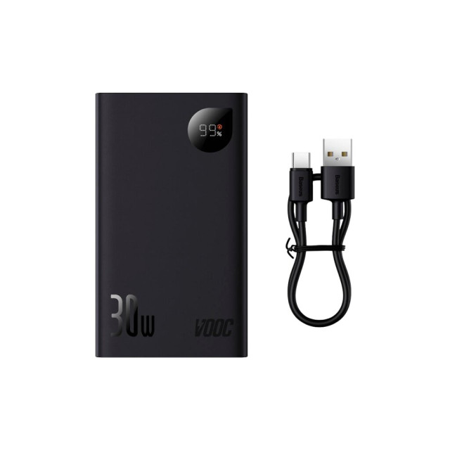 Зовнішній акумулятор Baseus Adaman 2 Metal Digital Display 30W 20000mAh Черный (VOOC) (PPAD050001)