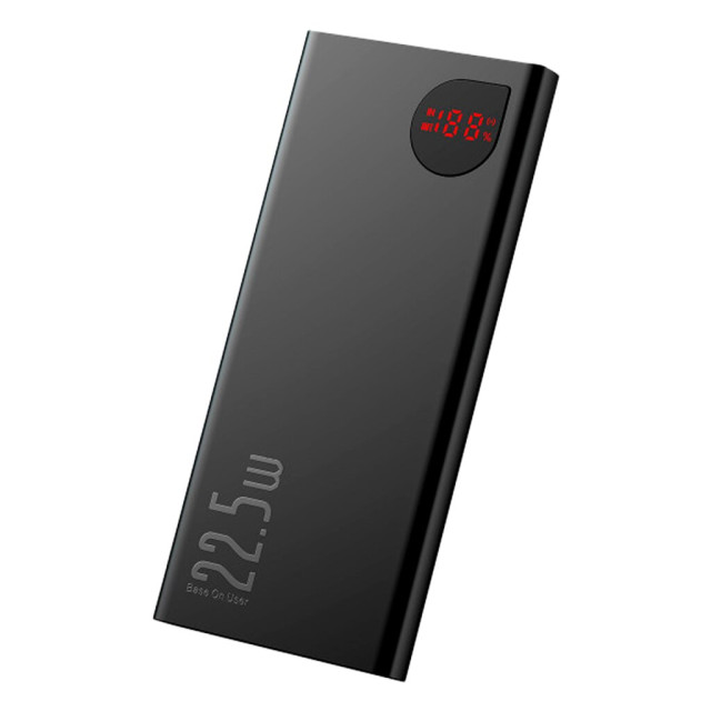 Зовнішній акумулятор Baseus Adaman Metal Digital Display QC 22.5W 10000mAh Чорний PPAD000001