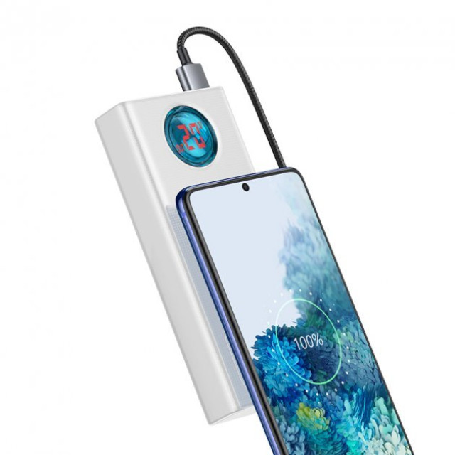 Зовнішній акумулятор Baseus Amblight Digital Display Quick Charge 65W 30000mAh Білий (PPLG-A02) Зовнішній акумулятор Baseus Amblight Digital Display Quick Charge 65W 30000mAh Білий (PPLG-A02)