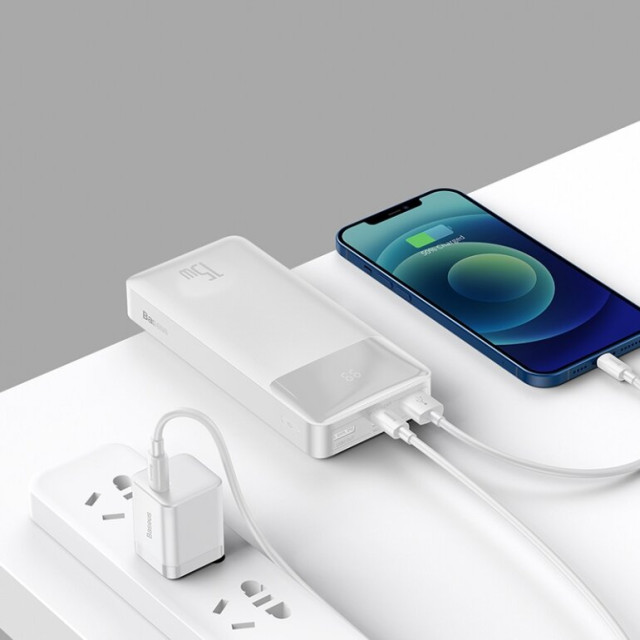Внешний Aккумулятор Baseus Bipow Digital 15W 20000mAh Белый (PPDML-J02)