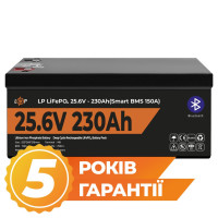 Аккумулятор LogicPower LP LiFePO4 25,6V - 230 Ah (5888Wh) (Smart BMS 150А) с BT пластик Аккумулятор LogicPower LP LiFePO4 25,6V - 230 Ah (5888Wh) (Smart BMS 150А) с BT пластик