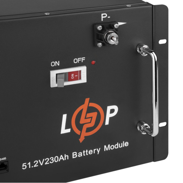 Акумулятор LogicPower LP LiFePO4 48V (51,2V) - 230 Ah (11776Wh) (Smart BMS 200A) з LCD RM RS485/CAN Акумулятор LogicPower LP LiFePO4 48V (51,2V) - 230 Ah (11776Wh) (Smart BMS 200A) з LCD RM RS485/CAN