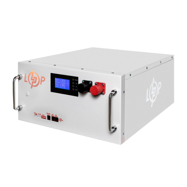 Акумулятор LogicPower LP LiFePO4 51,2V - 230 Ah (11776Wh) (BMS SP 200A/100A) RM RS485/CAN LCD WH Акумулятор LogicPower LP LiFePO4 51,2V - 230 Ah (11776Wh) (BMS SP 200A/100A) RM RS485/CAN LCD WH