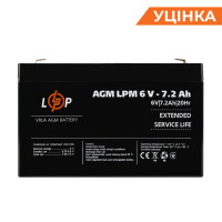 Розпродаж (3859) Акумулятор AGM LogicPower LPM 6V - 7,2 Ah 09/2023