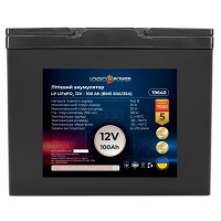 Акумулятор для ДБЖ LogicPower LiFePO4 12V/100 Ah BMS 50A/25A пластик (LP19640) Акумулятор для ДБЖ LogicPower LiFePO4 12V/100 Ah BMS 50A/25A пластик (LP19640)