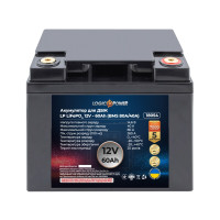 Акумулятор для ДБЖ LogicPower LiFePO4 12V-60 Ah BMS 80A/40А (LP18054) Акумулятор для ДБЖ LogicPower LiFePO4 12V-60 Ah BMS 80A/40А (LP18054)