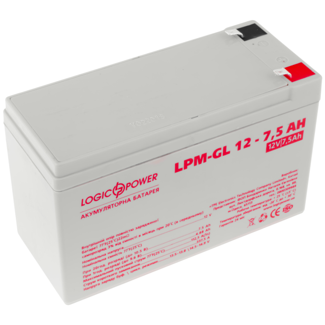 Акумулятор гелевий Logicpower LPM-GL 12 - 7,5 AH