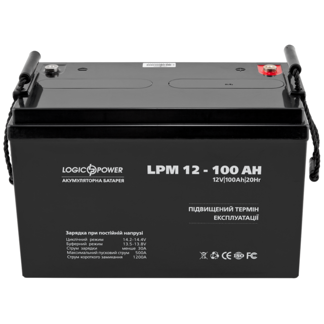 Акумулятор Logicpower AGM LPM 12 - 100 AH Акумулятор Logicpower AGM LPM 12 - 100 AH