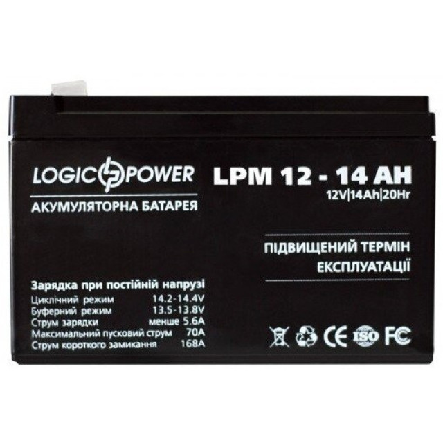 Акумулятор Logicpower AGM LPM 12 - 14 AH Акумулятор Logicpower AGM LPM 12 - 14 AH