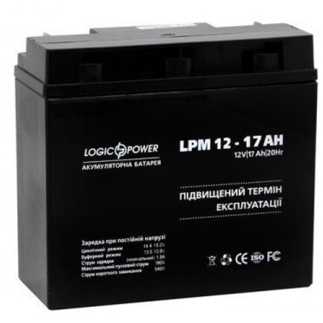 Акумулятор Logicpower AGM LPM 12 - 17 AH Акумулятор Logicpower AGM LPM 12 - 17 AH