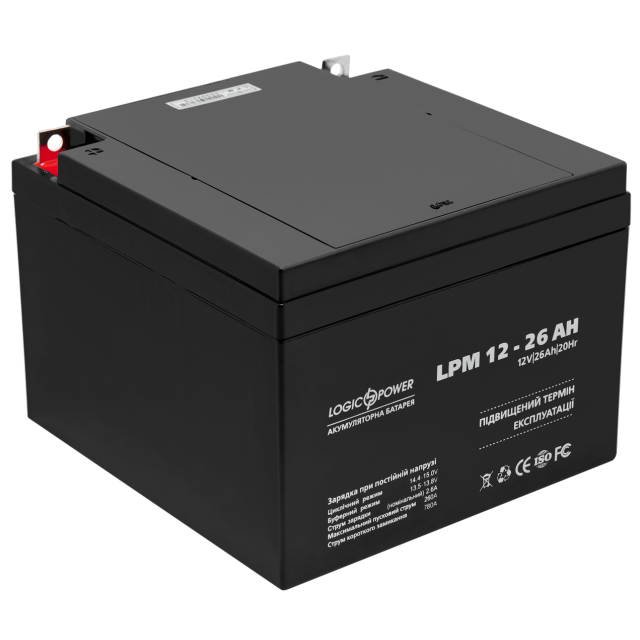 Акумулятор Logicpower AGM LPM 12 - 26 AH Акумулятор Logicpower AGM LPM 12 - 26 AH