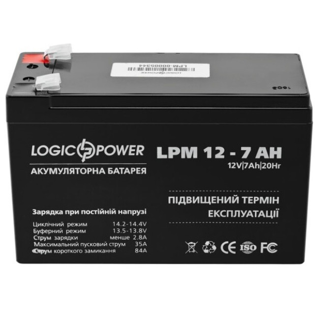 Аккумулятор Logicpower AGM LPM 12 - 7,0 AH Аккумулятор Logicpower AGM LPM 12 - 7,0 AH