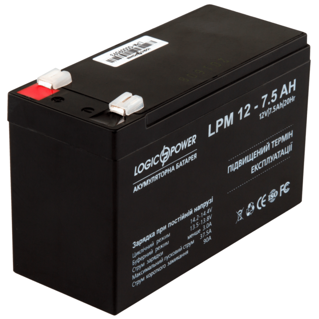 Акумулятор Logicpower AGM LPM 12 - 7,5 AH Акумулятор Logicpower AGM LPM 12 - 7,5 AH