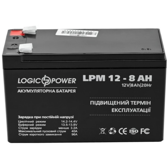 Аккумулятор Logicpower AGM LPM 12 - 8.0 AH Аккумулятор Logicpower AGM LPM 12 - 8.0 AH