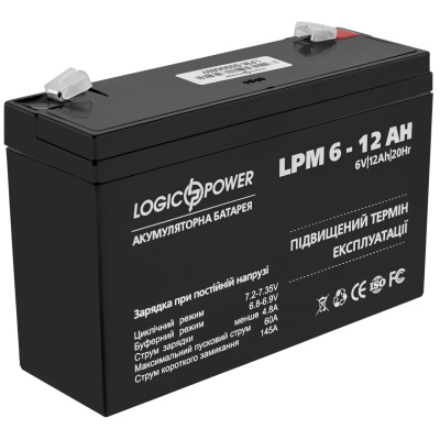 Акумулятор Logicpower AGM LPM 6-12 AH Акумулятор Logicpower AGM LPM 6-12 AH