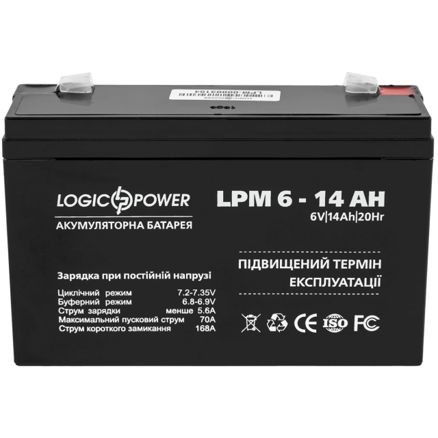 Акумулятор Logicpower AGM LPM 6-14 AH Акумулятор Logicpower AGM LPM 6-14 AH