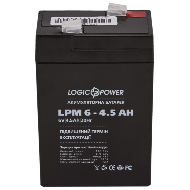 Акумулятор Logicpower AGM LPM 6-4.5 AH Акумулятор Logicpower AGM LPM 6-4.5 AH