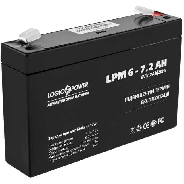 Акумулятор Logicpower AGM LPM 6-7.2 AH
