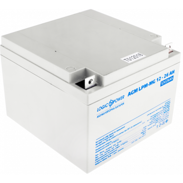 Акумулятор мультигелевий Logicpower AGM LPM-MG 12 - 26 AH Акумулятор мультигелевий Logicpower AGM LPM-MG 12 - 26 AH
