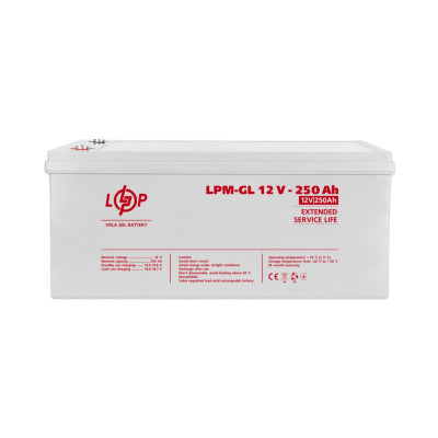 Акумулятор гелевий LogicPower LPM-GL 12V - 250 Ah Акумулятор гелевий LogicPower LPM-GL 12V - 250 Ah