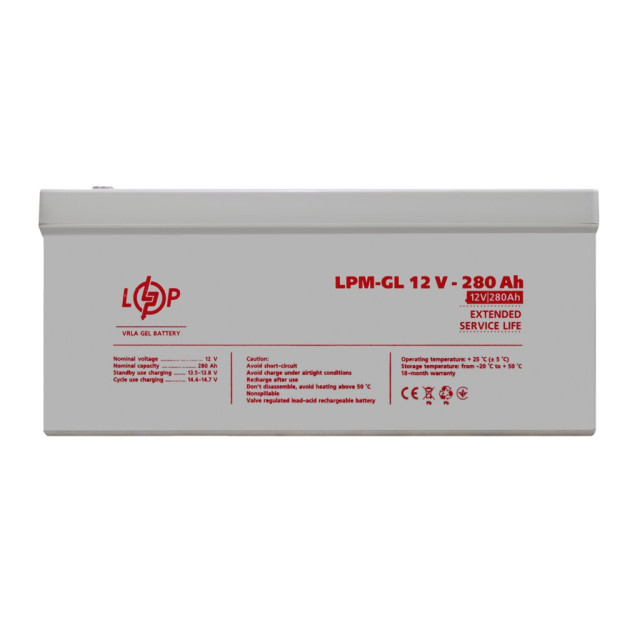 Аккумулятор гелевый LogicPower LPM-GL 12V - 280 Ah