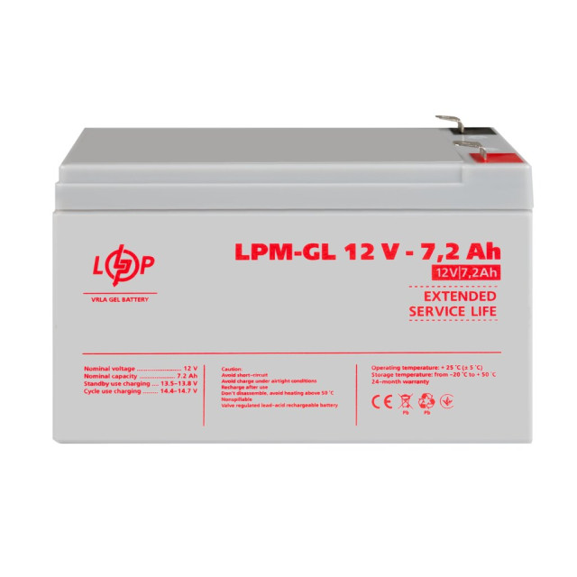 Акумулятор гелевий LogicPower LPM-GL 12V - 7.2 Ah